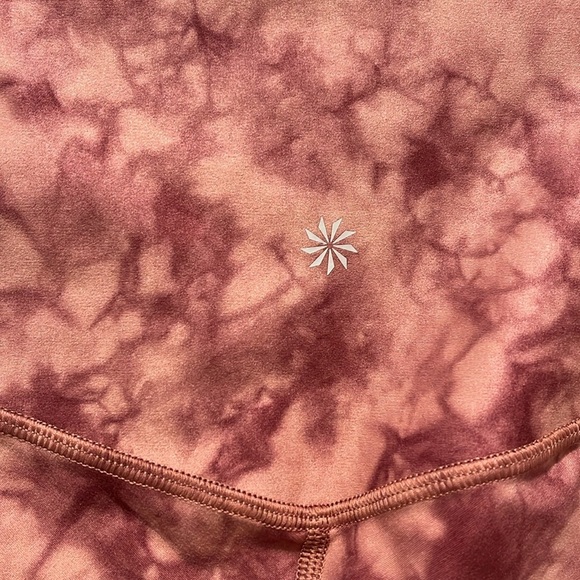 Athleta Salutation Stash Pocket 7/8 Printed Tight Leggings S tie dye pink mauve - Picture 4 of 7